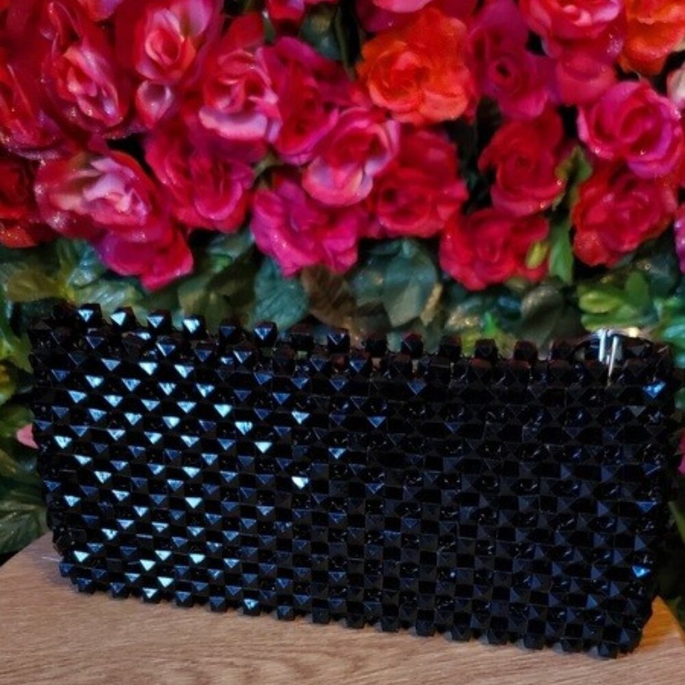 Black Beaded Purse **Brand New**